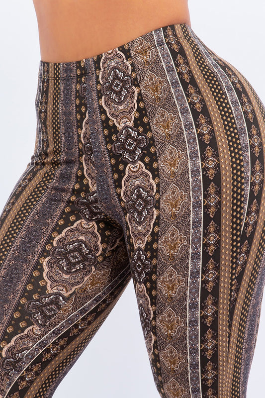 Raw Moda BOHO BAROQUE PRINTED FLARED PANTS Bottom Raw Moda