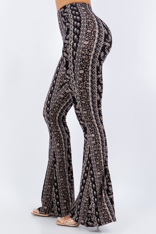 BANDANA PAISLEY PRINTED FLARED LONG PANTS Bottom Raw Moda