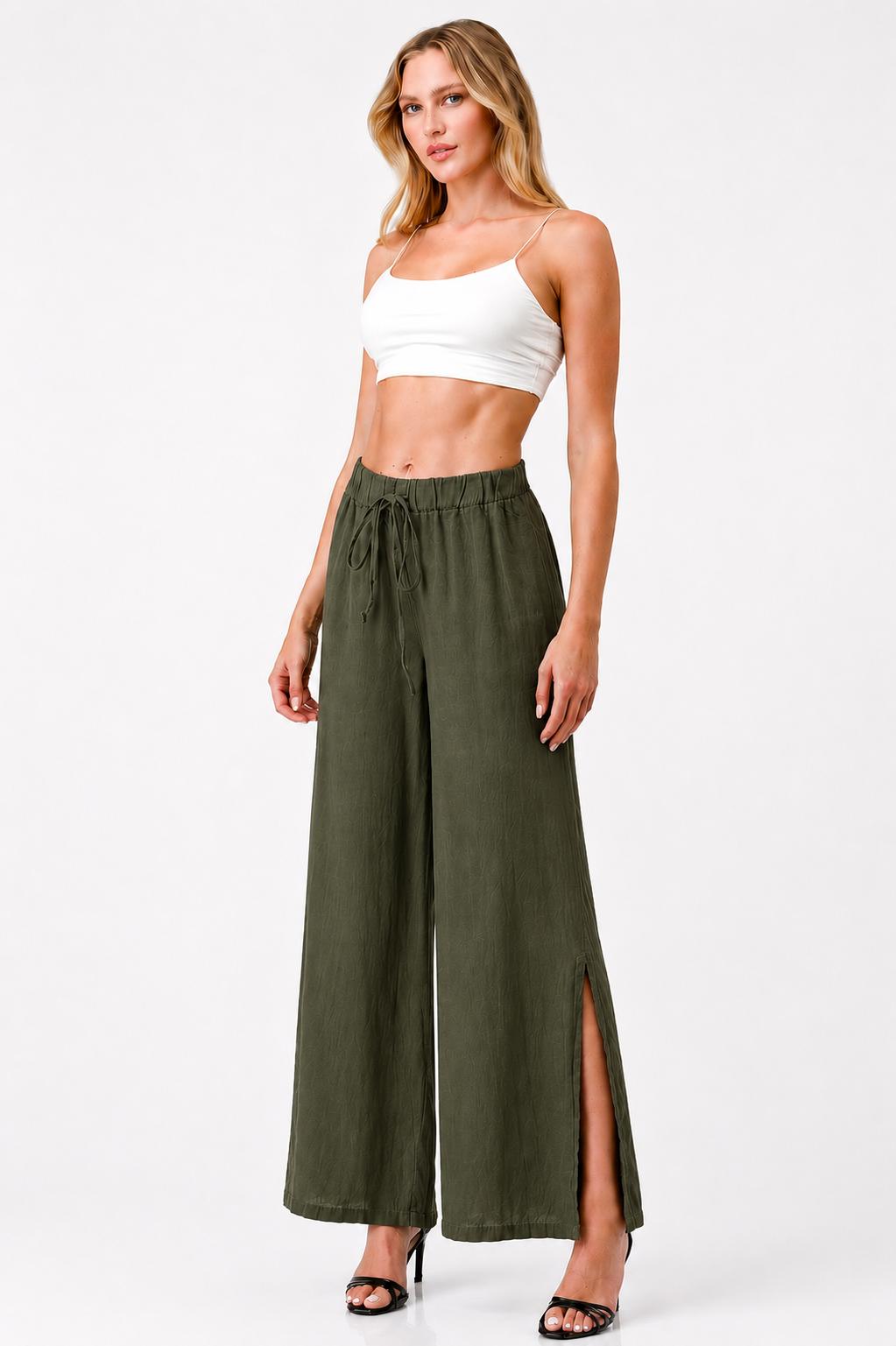 Italian Linen Tie Bottom Pants