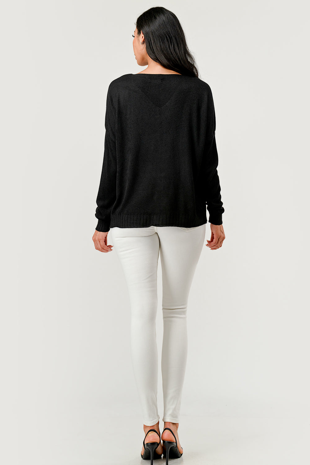 V Neck Beautiful Modal Sweater Top Raw Moda