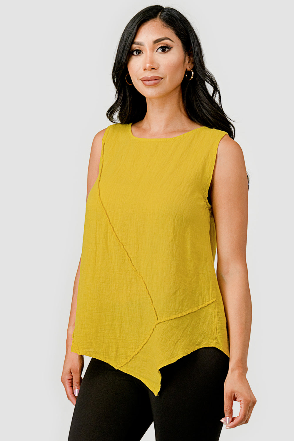 Aspen Organic Sleeveless Linen Top - Raw Moda