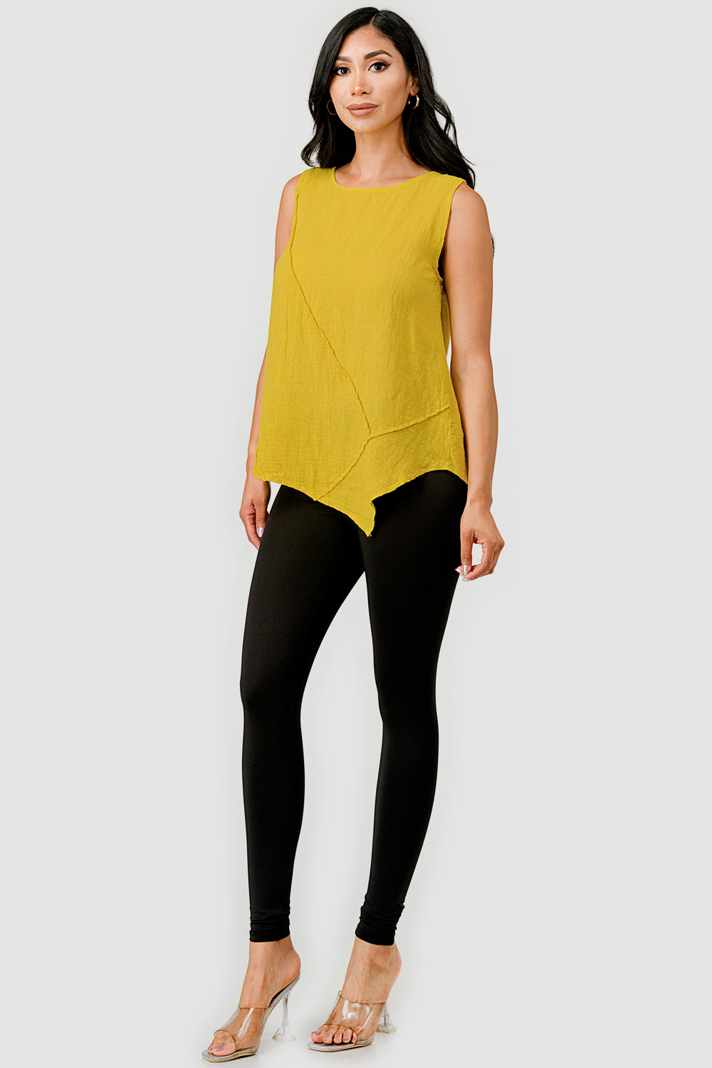 Aspen Organic Sleeveless Linen Top - Raw Moda