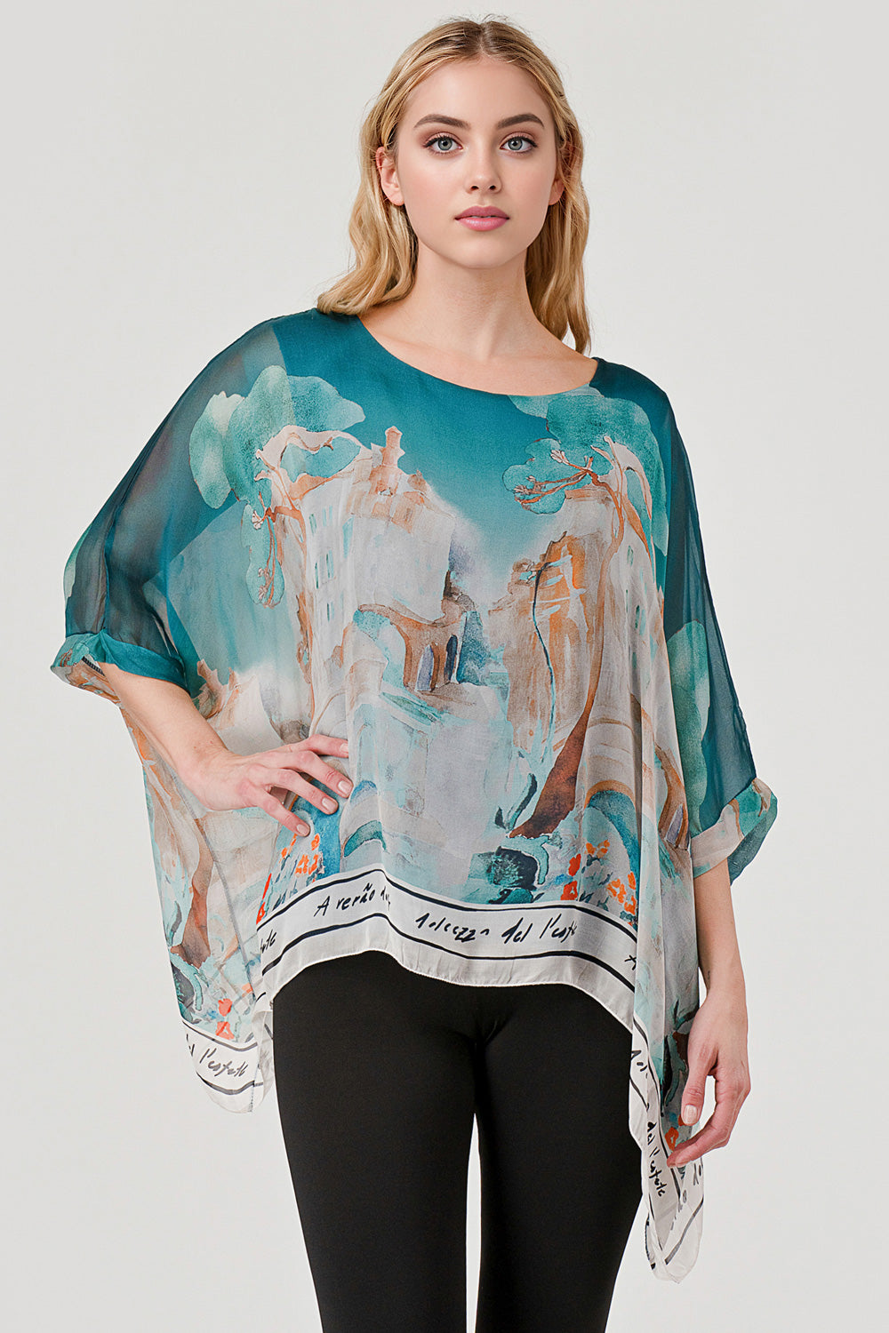 Raw Mode Love Tree Silk Top