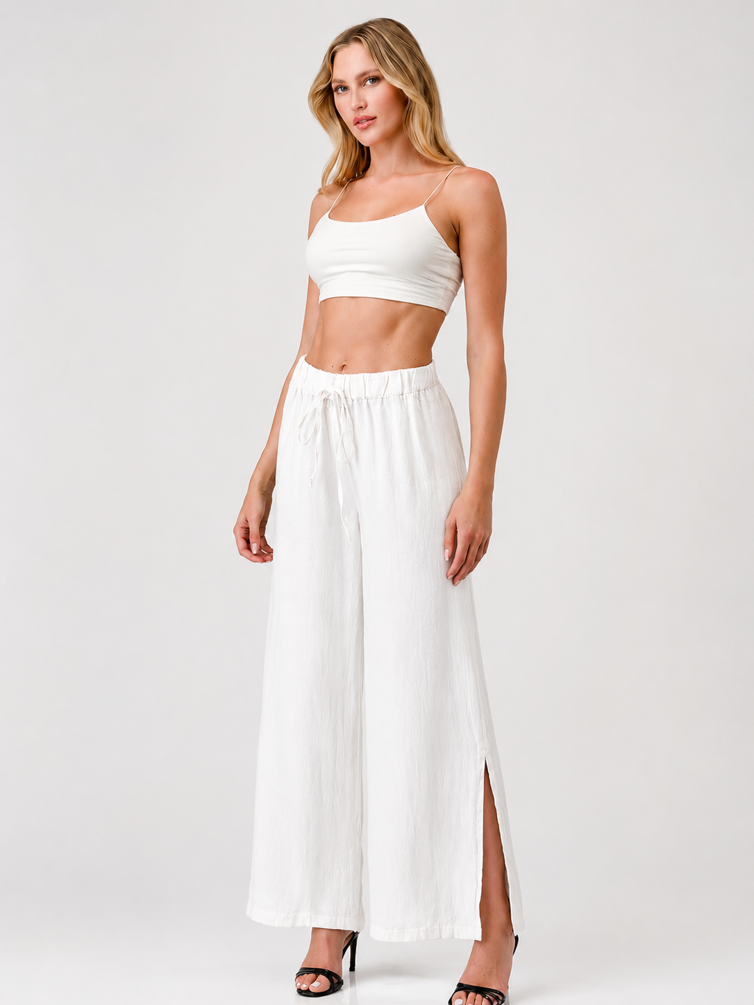 Italian Linen Tie Bottom Pants