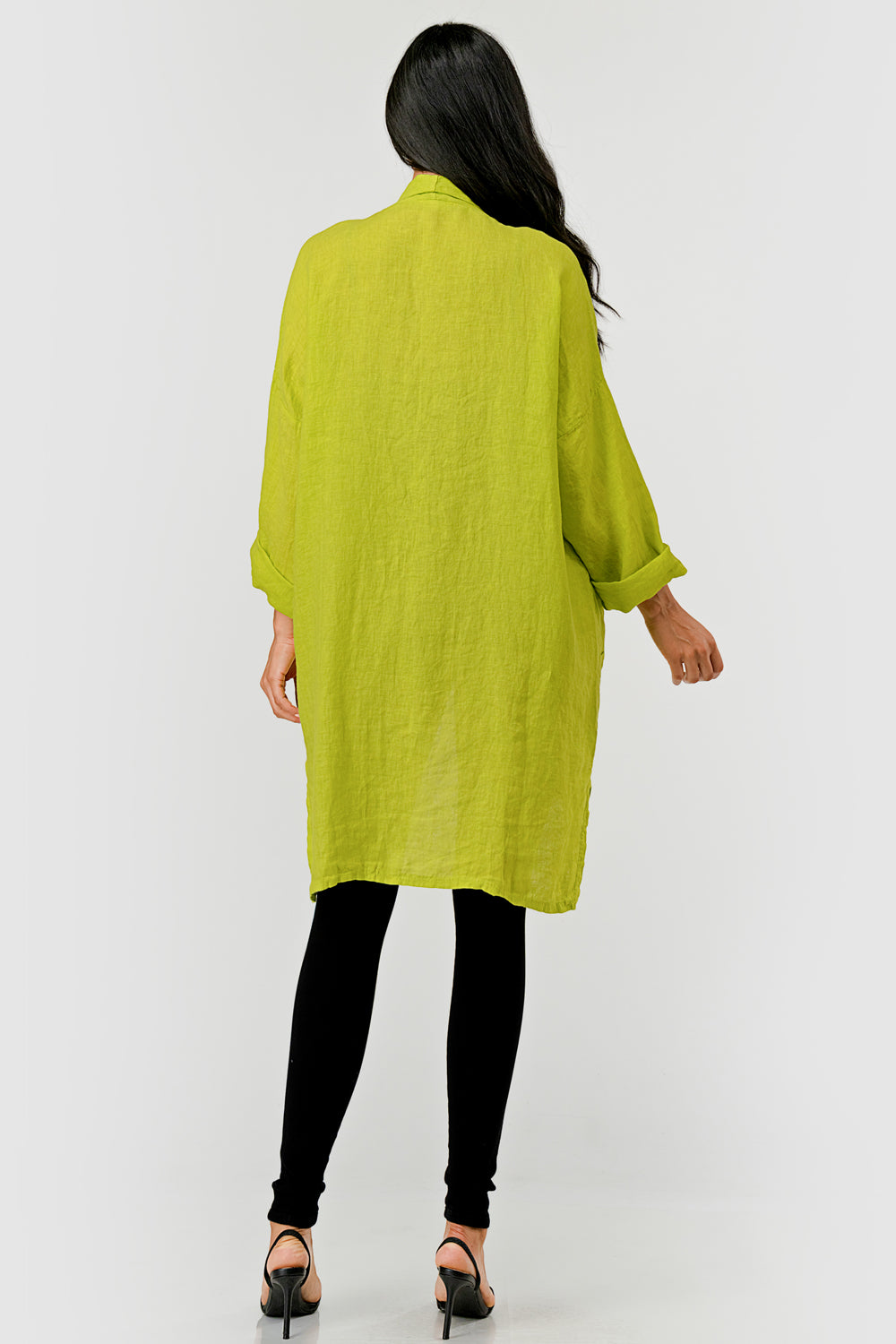 Long italian Linen Cardigan w Packets - Raw Moda