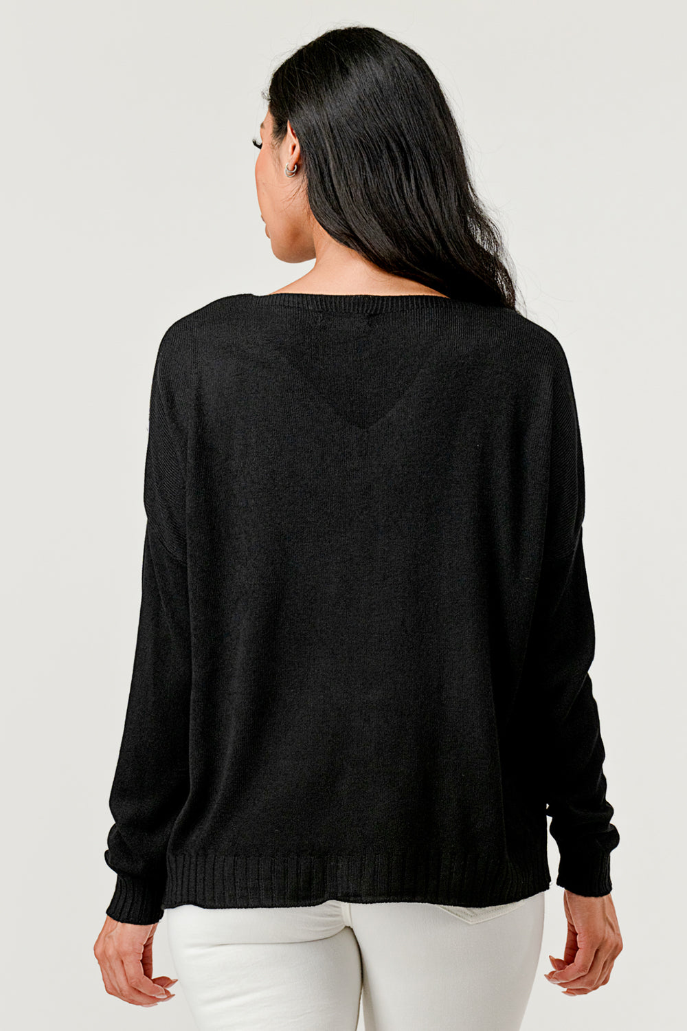 V Neck Beautiful Modal Sweater Top Raw Moda