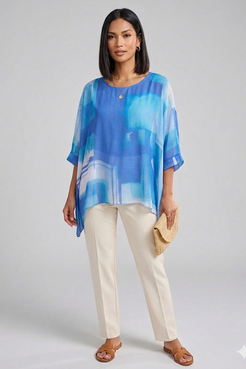 Ls Piottura Italian Silk Top | Raw Moda