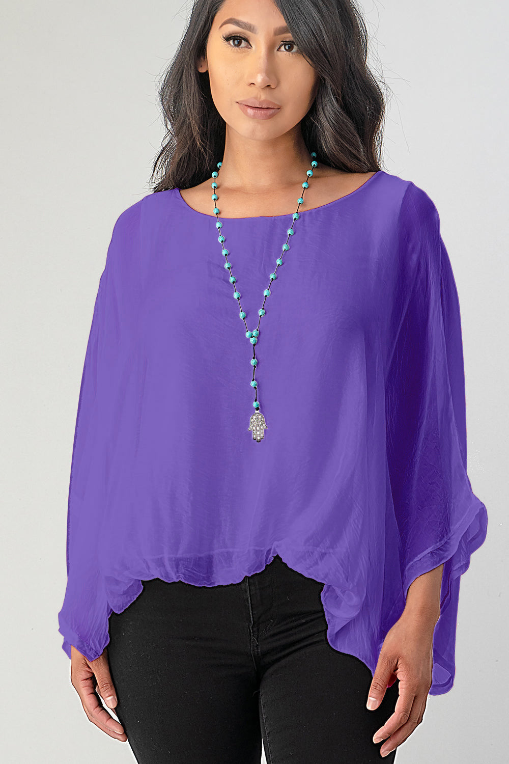 Raw Moda Emilia Silk Italian Elastic Top - Raw Moda