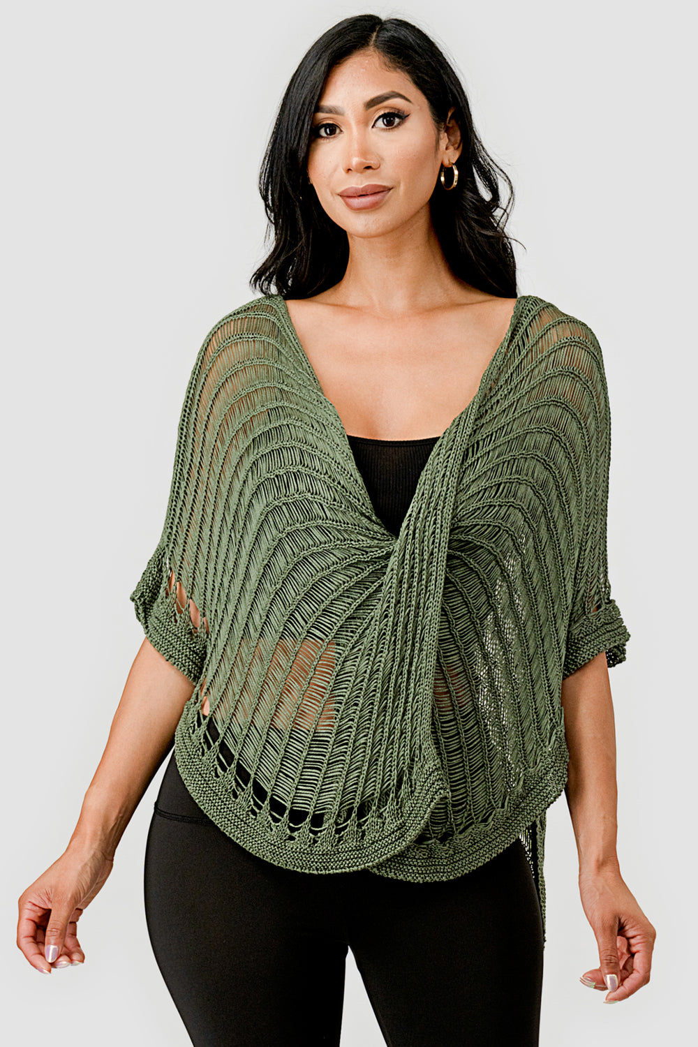 Asymmetric Layered Crochet Top - Raw Moda
