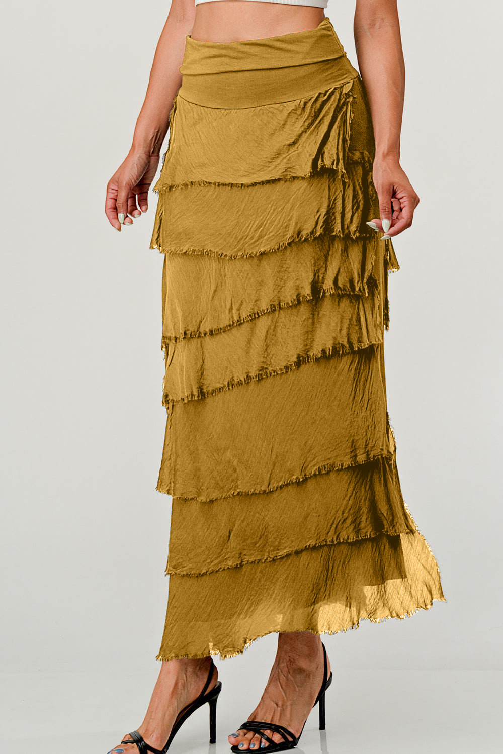 Raw Moda Layered Italian Maxi Skirt