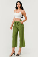 Raw Moda Linen pants Attached Belt