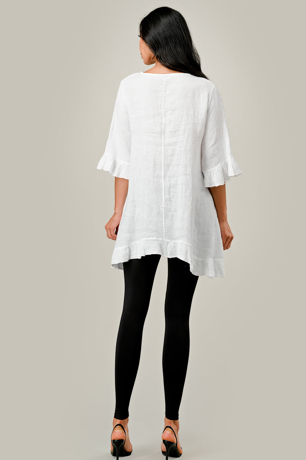 Raw Moda Single Pocket Linen tunic Top Raw Moda