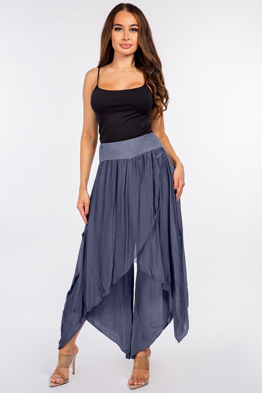 Raw Moda Silk Pants Skirt Bottom Raw Moda One Size Navy