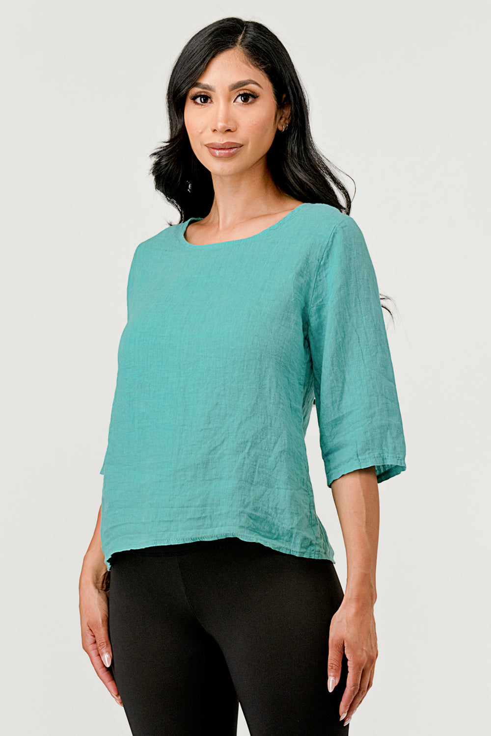 Raw Moda Linen Button Back Top Top Raw Moda