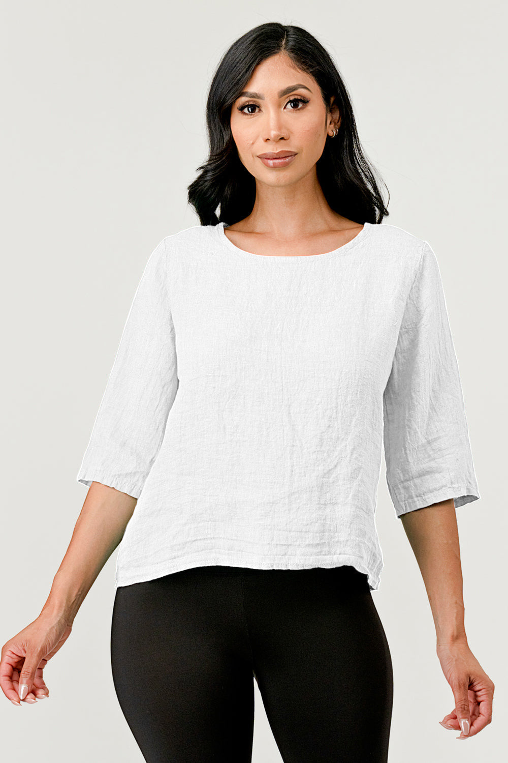Raw Moda Linen Button Back Top Top Raw Moda S/M White