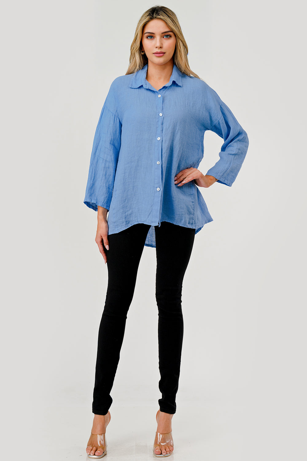 Raw Moda Short Linen Button Shirt - Raw Moda