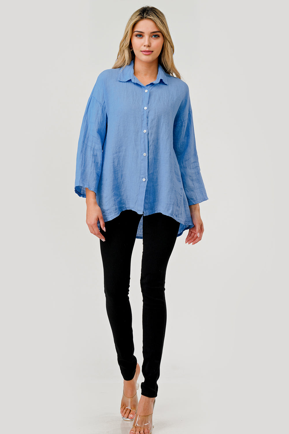 Raw Moda Short Linen Button Shirt - Raw Moda