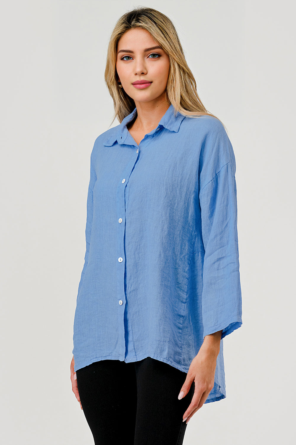 Raw Moda Short Linen Button Shirt - Raw Moda