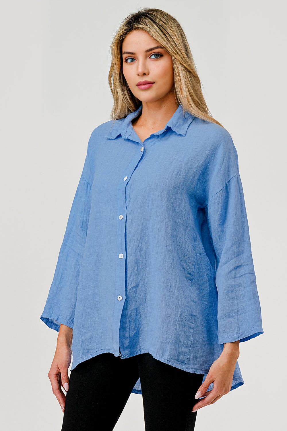 Raw Moda Short Linen Button Shirt - Raw Moda