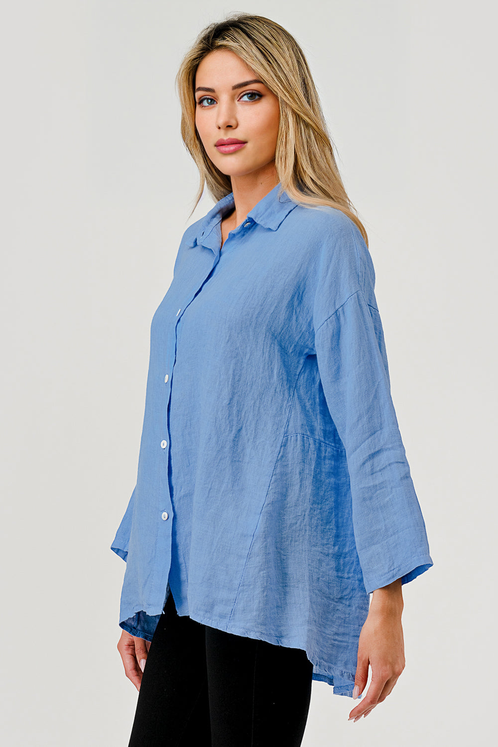 Raw Moda Short Linen Button Shirt - Raw Moda