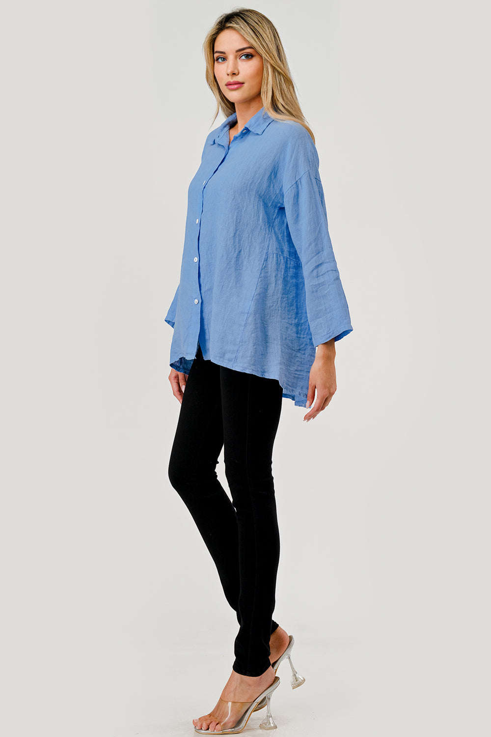 Raw Moda Short Linen Button Shirt - Raw Moda