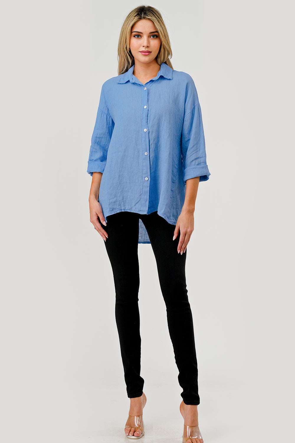 Raw Moda Short Linen Button Shirt - Raw Moda