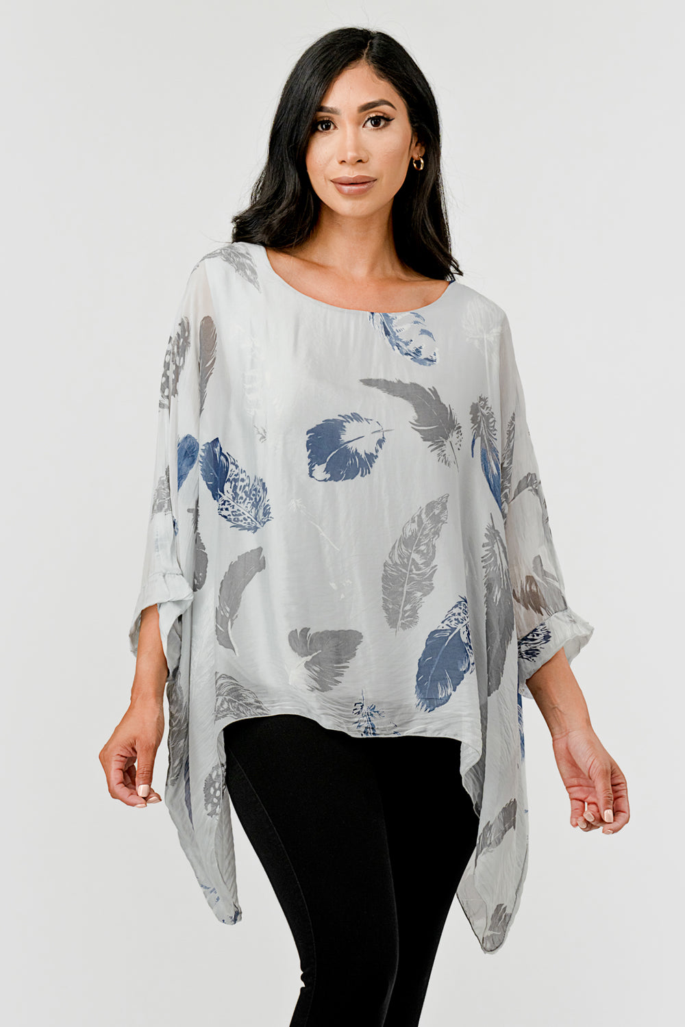 Raw Moda Italian Silky Feathered Pattern Top - Raw Moda