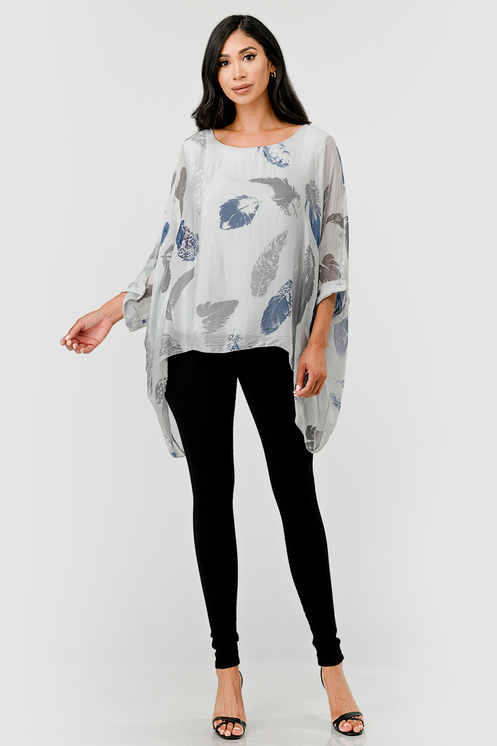 Raw Moda Italian Silky Feathered Pattern Top - Raw Moda