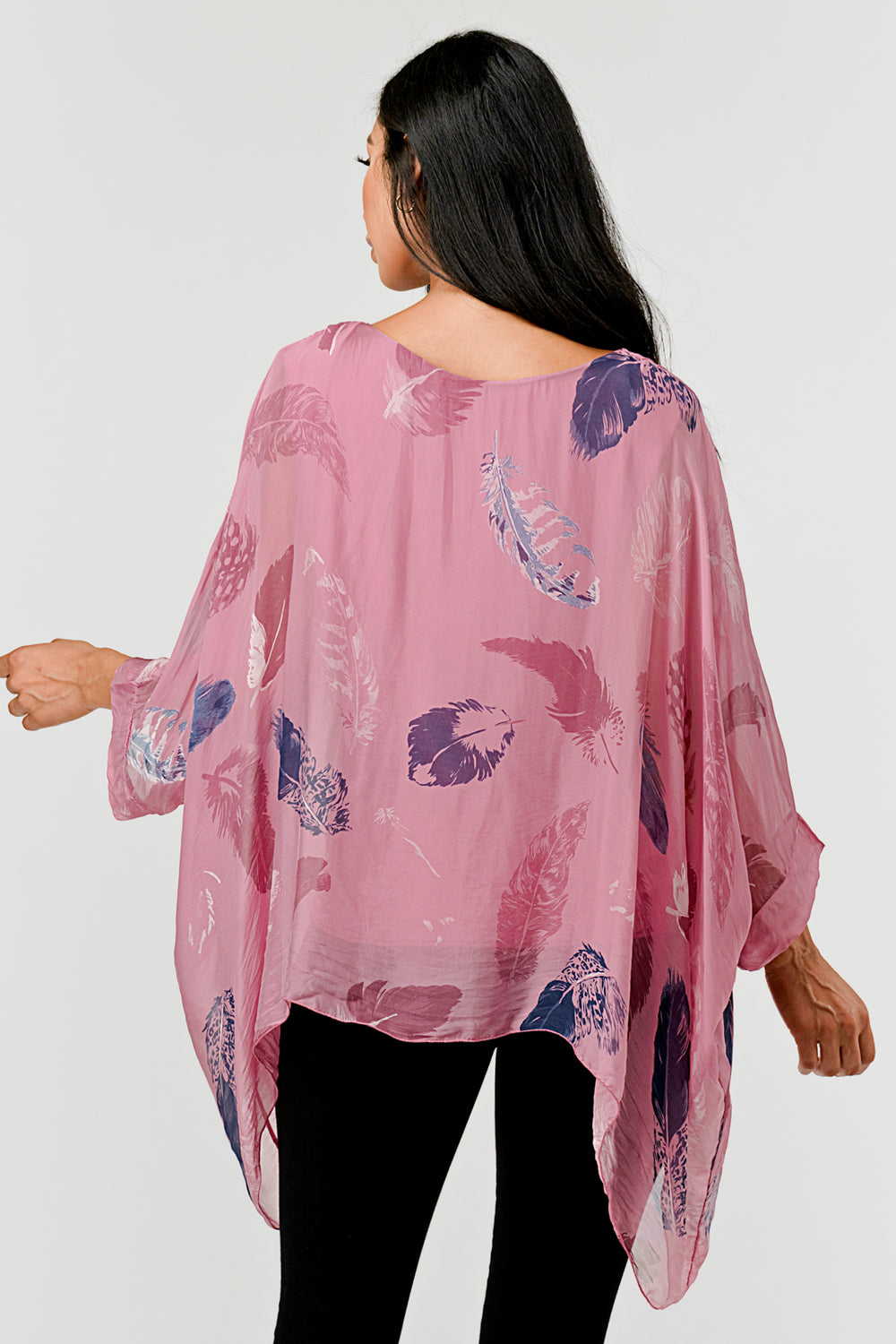 Raw Moda Italian Silky Feathered Pattern Top - Raw Moda