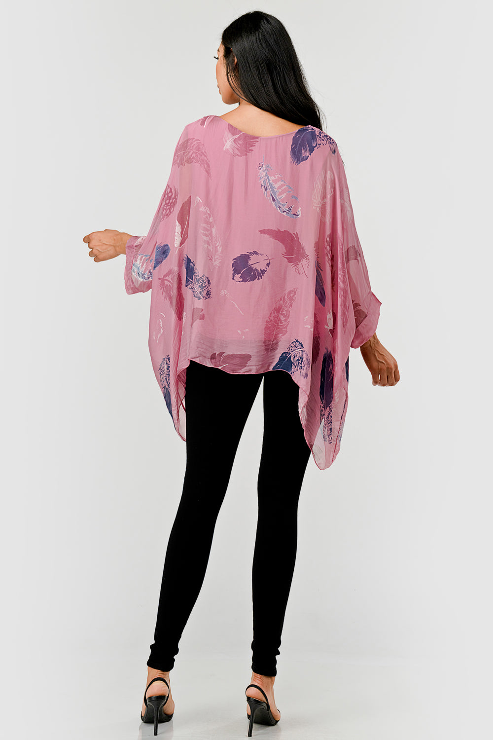 Raw Moda Italian Silky Feathered Pattern Top - Raw Moda
