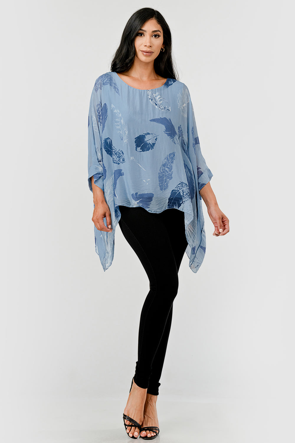 Raw Moda Italian Silky Feathered Pattern Top - Raw Moda