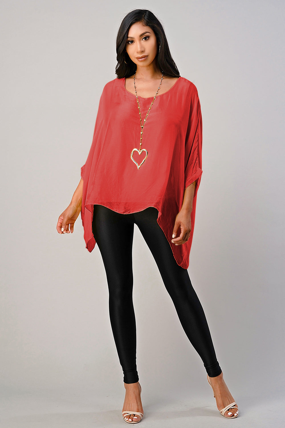 Italian Plain Silky Raw Moda Top Waterfall Sides