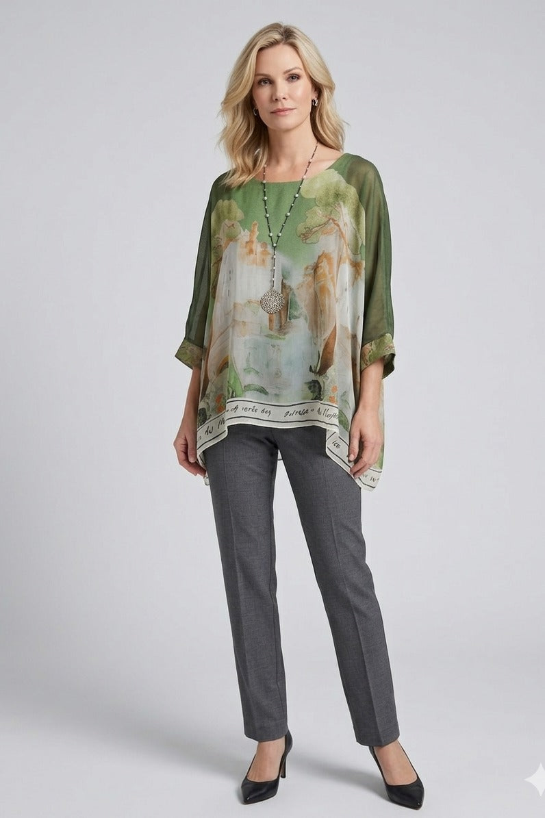 Love Tree Silk Top — italian silk | Raw Moda
