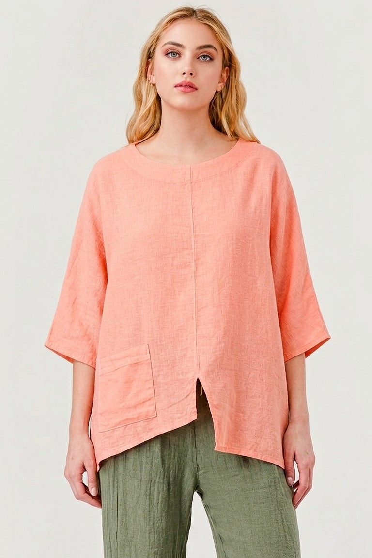 Tala Linen Top W single Pocket