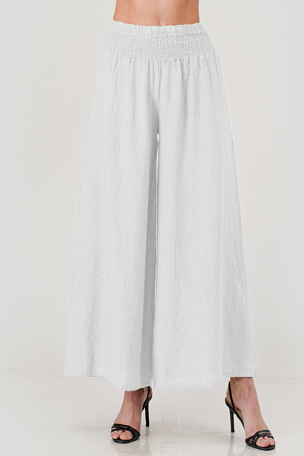 Crossover Wide Waist Linen Pants