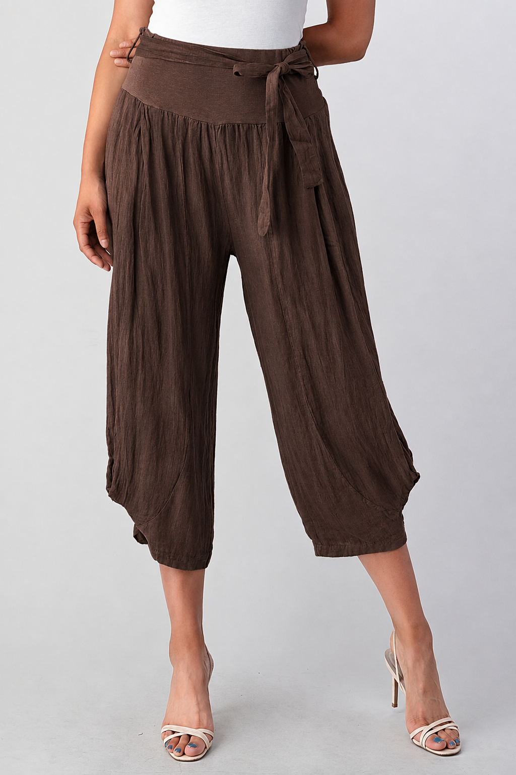 Raw Moda Puro Linen Pants With Belt