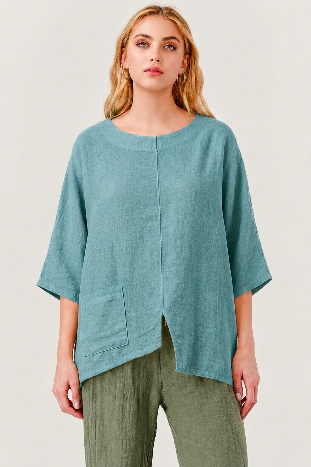Tala Linen Top W single Pocket