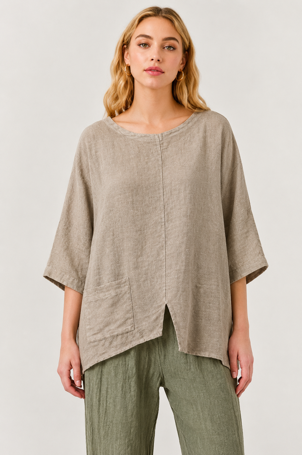 Tala Linen Top W single Pocket