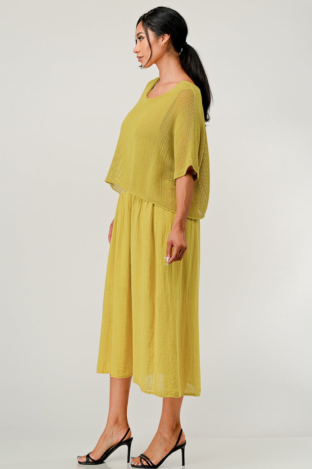 Italian Top Bottom Cotton Dress Dress Raw Moda