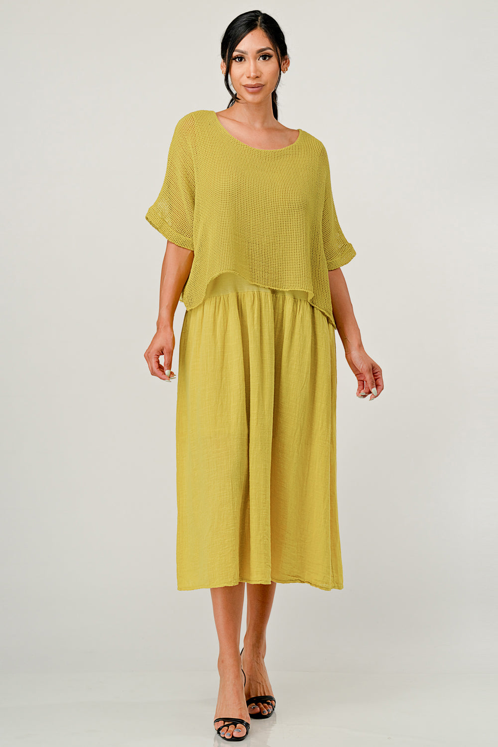Italian Top Bottom Cotton Dress Dress Raw Moda