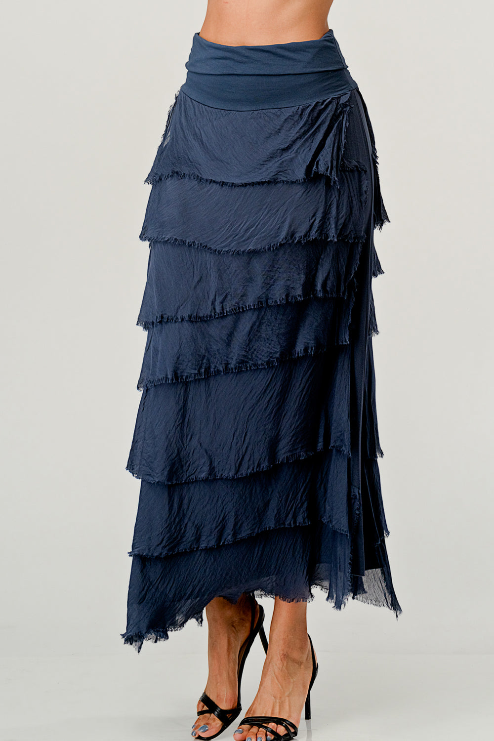 Layered Italian Raw Moda Maxi Skirt Bottom Raw Moda