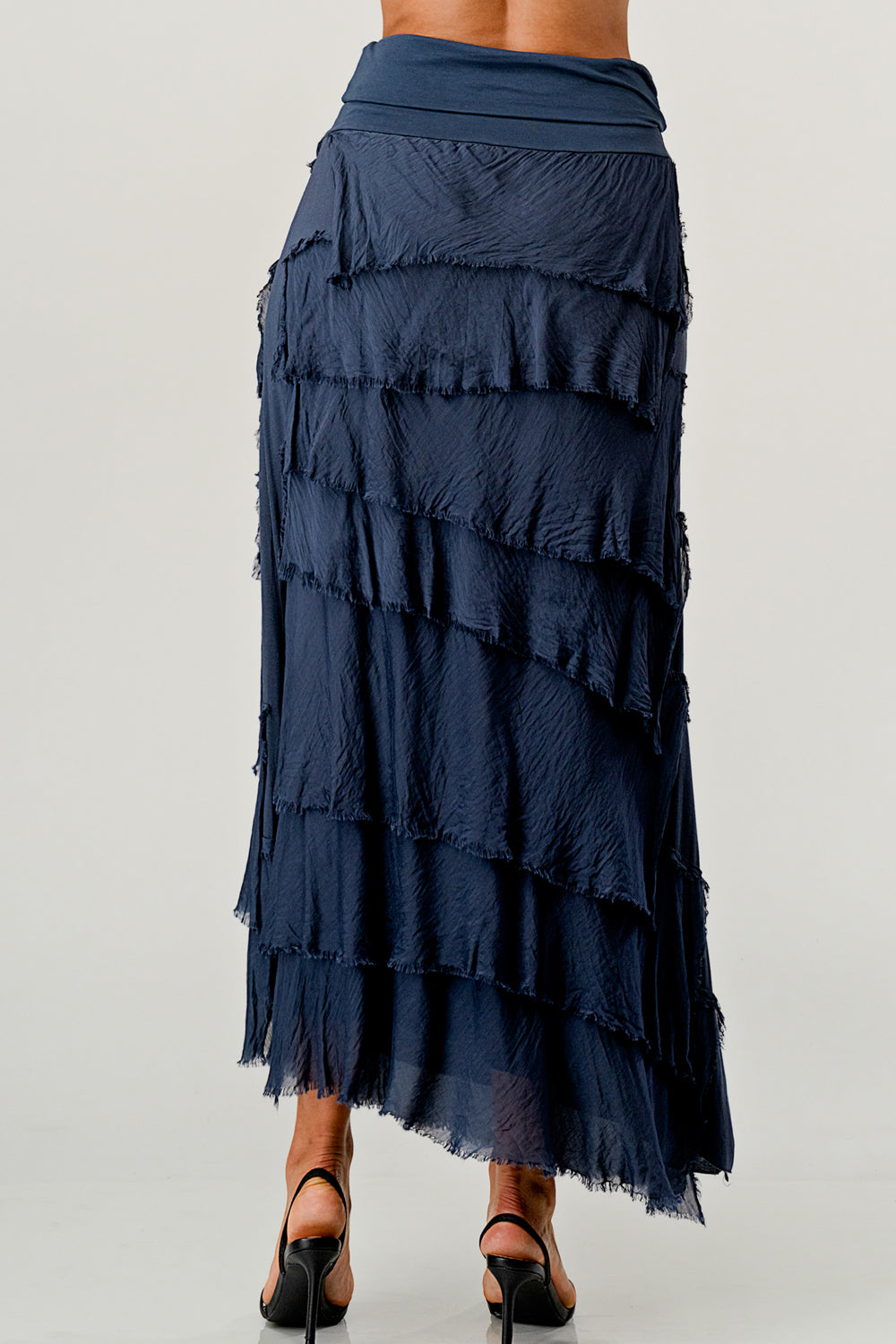 Layered Italian Raw Moda Maxi Skirt Bottom Raw Moda
