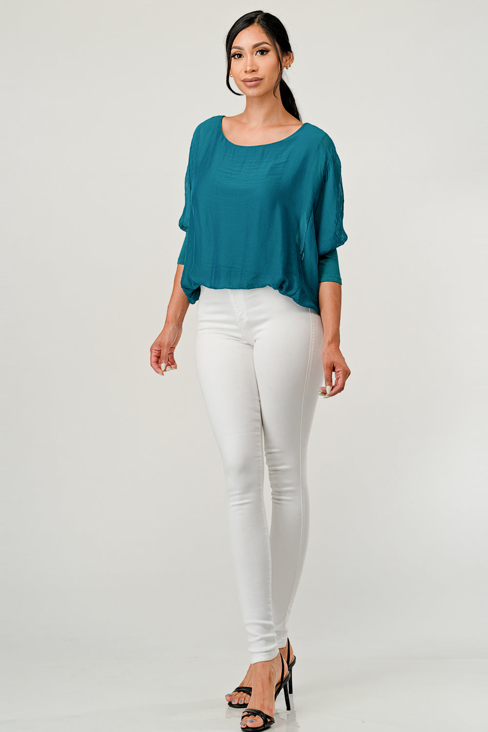 Raw Moda Solid Silk Elastic Sleeves Top Apparel & Accessories Raw Moda