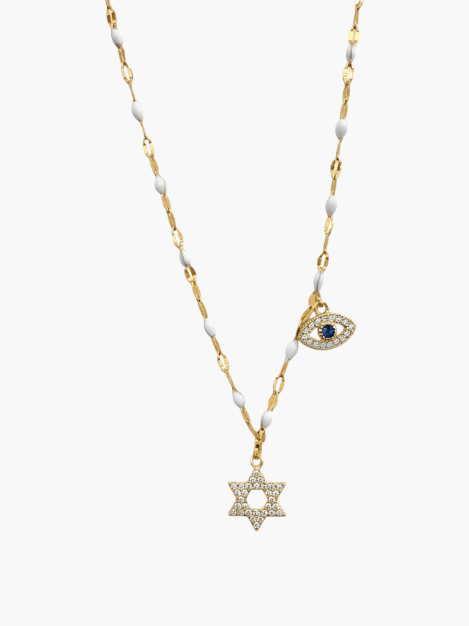 Star David with Evil Eye Charm Necklace