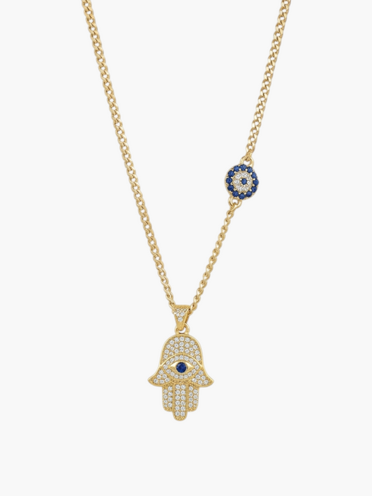 Hamsa with Evil Eye Charm Necklace