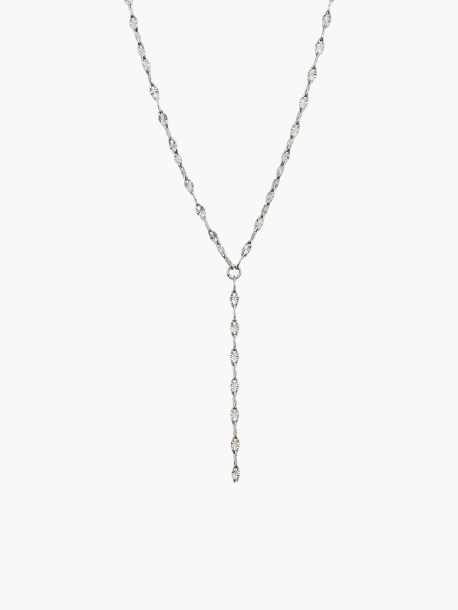 Lariat Lip Texture Chain Necklace
