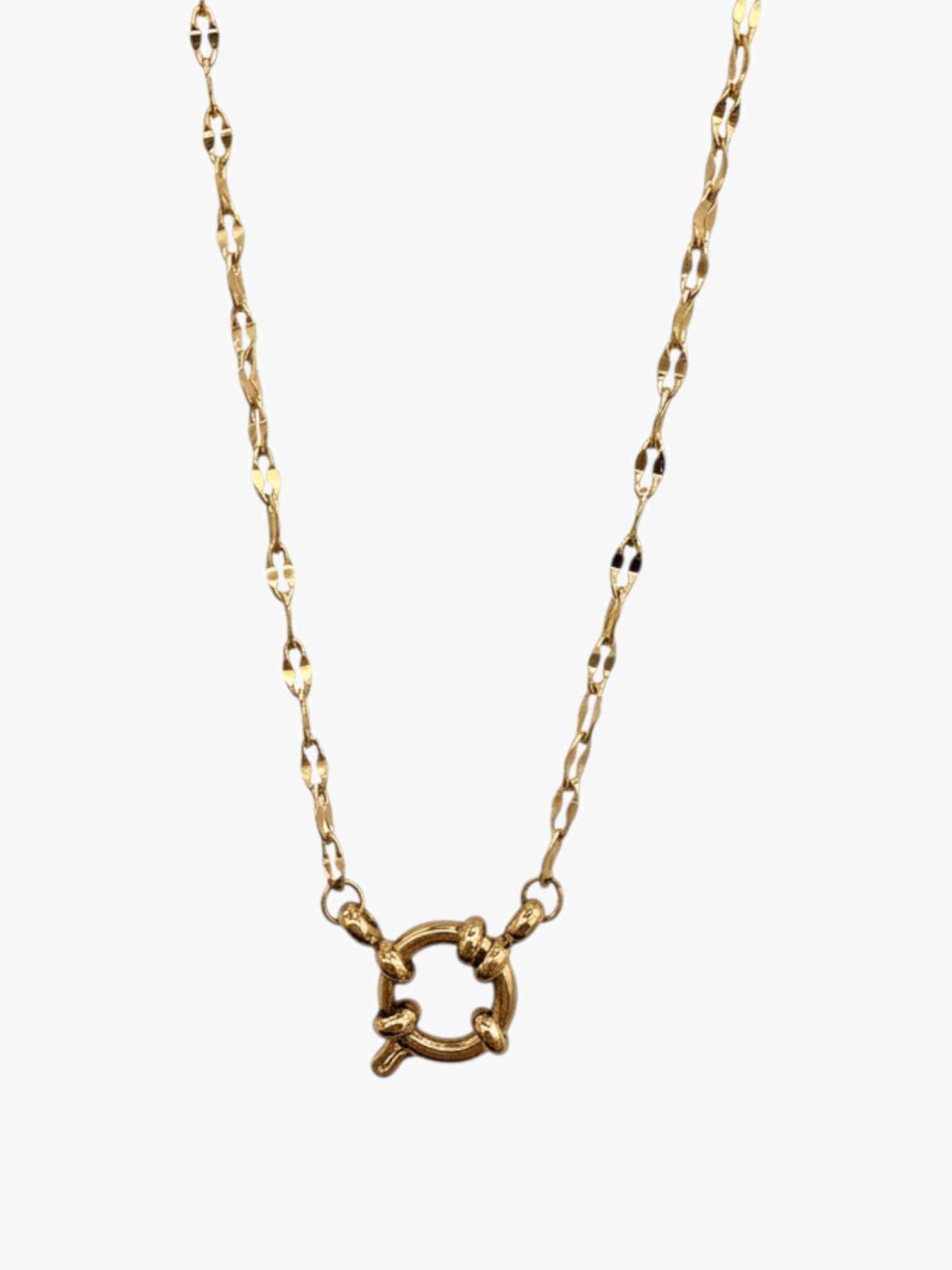 Carabiner Round Spring Ring Lip Chain Necklace