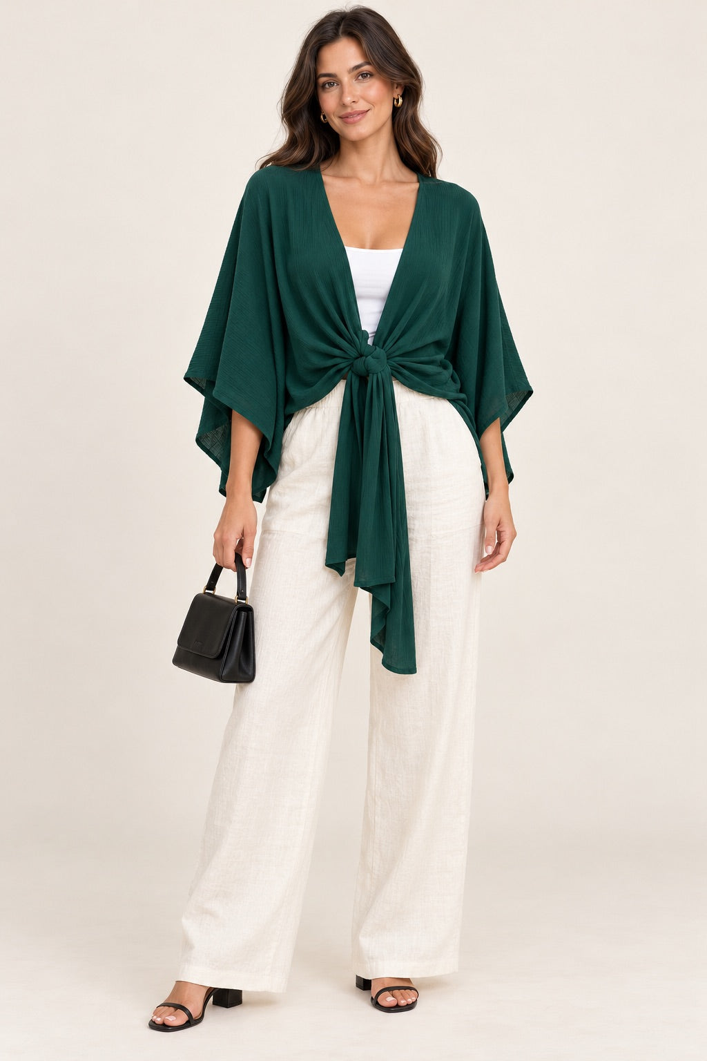 Emerland Tie Front Kimono