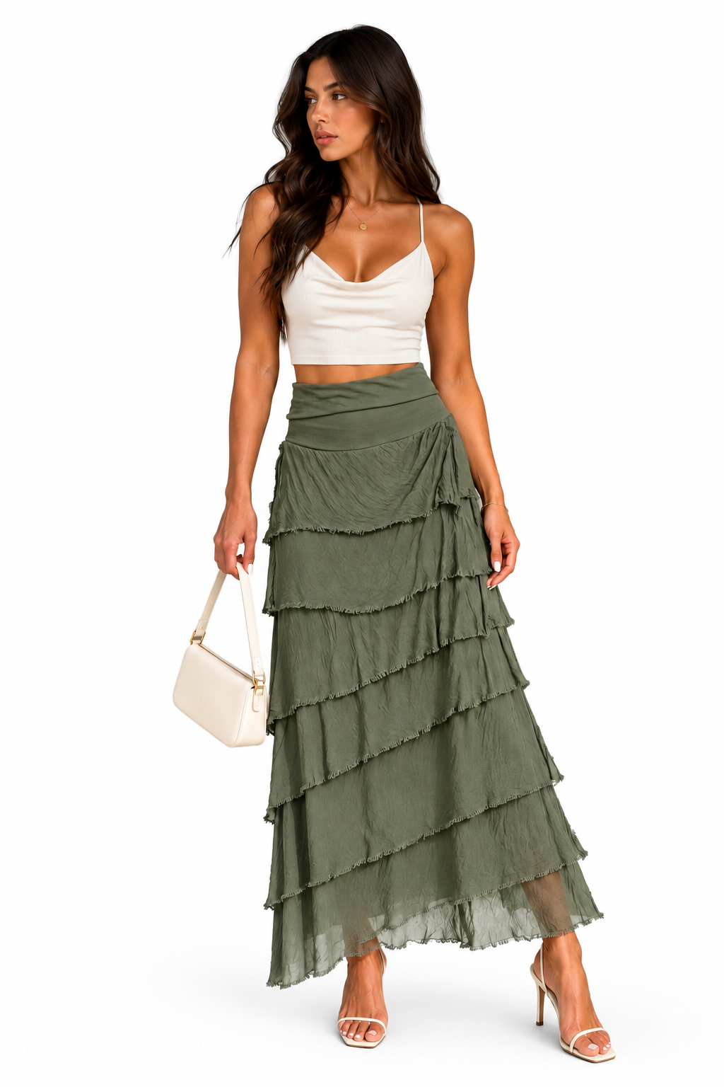 Raw Moda Layered Italian Maxi Skirt