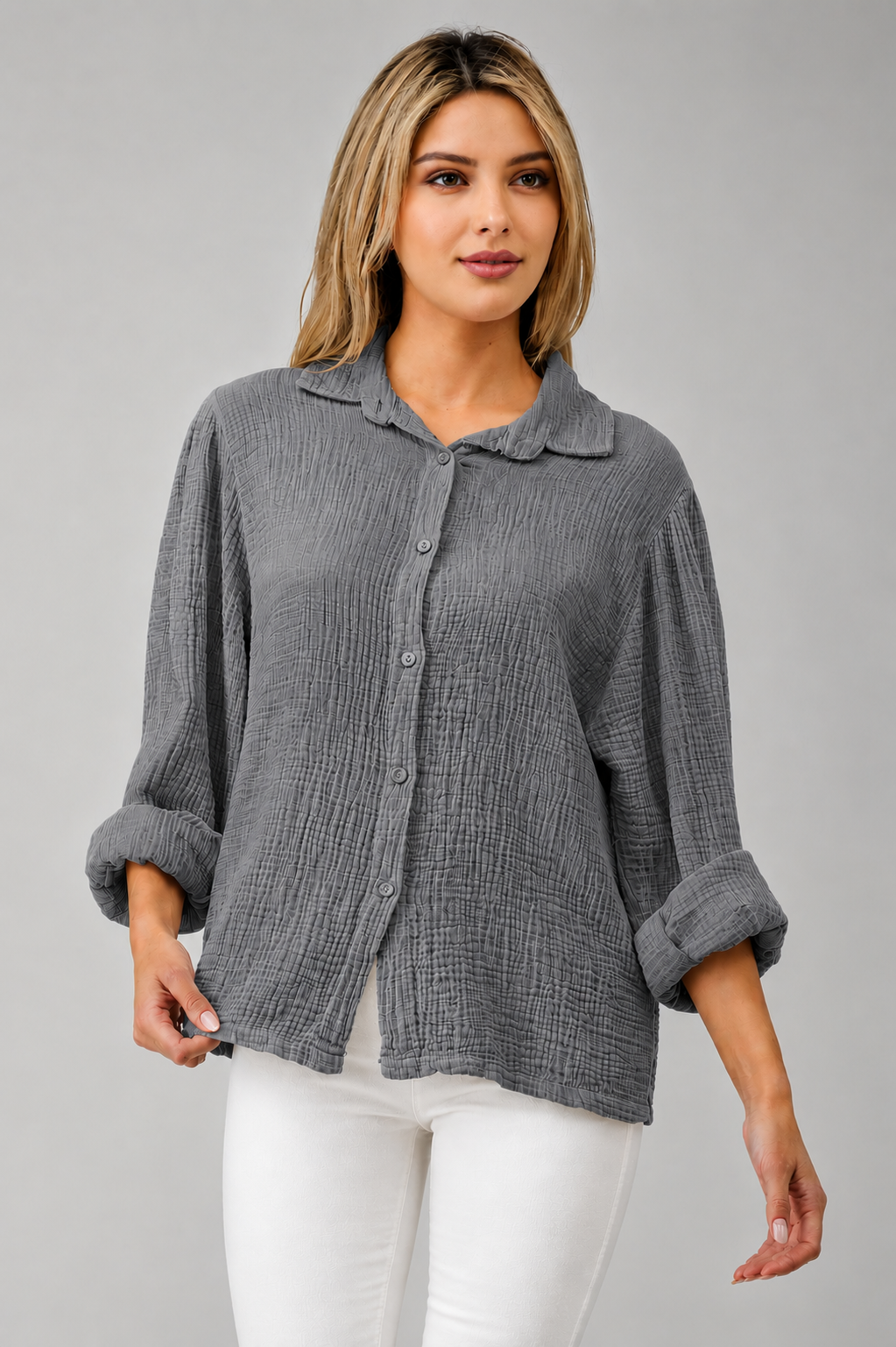Raw Moda Dahila Cotton Button Shirt